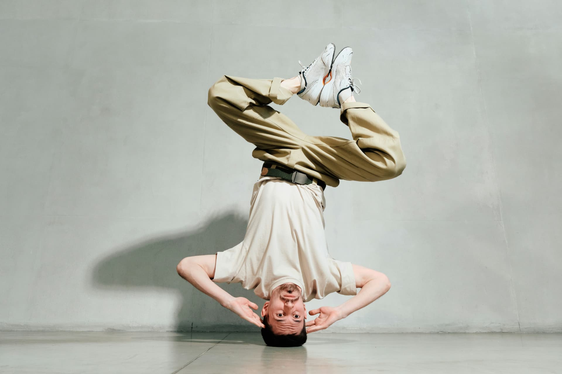 Artist performing floorwork